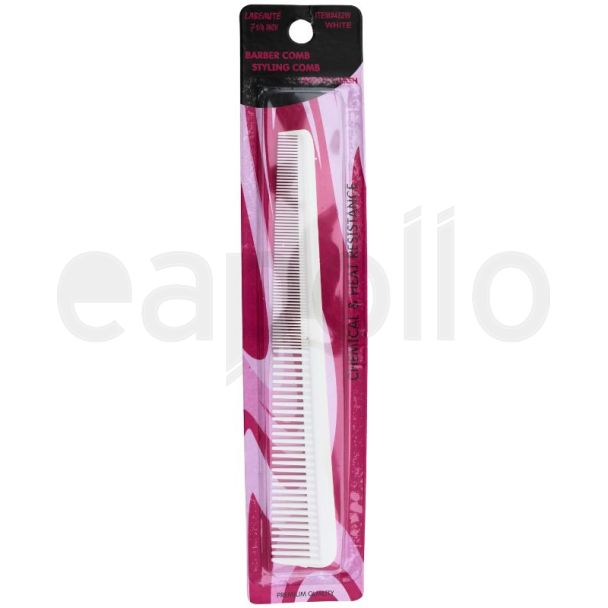 White Barber Hair Comb - 8cm