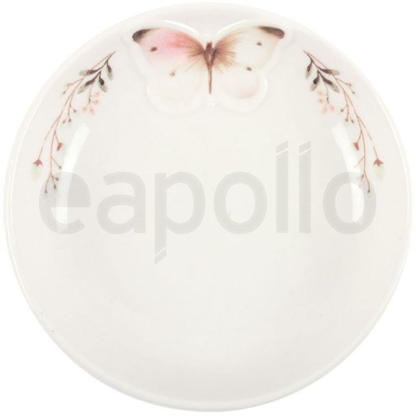 White Butterfly Ceramic Trinket Dish 3D Butterfly Design (10.5cm)