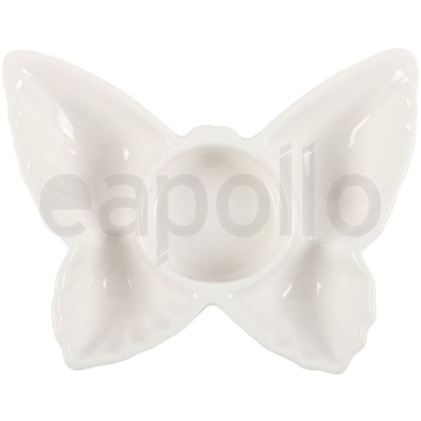 White Ceramic Butterfly Tealight Holder
