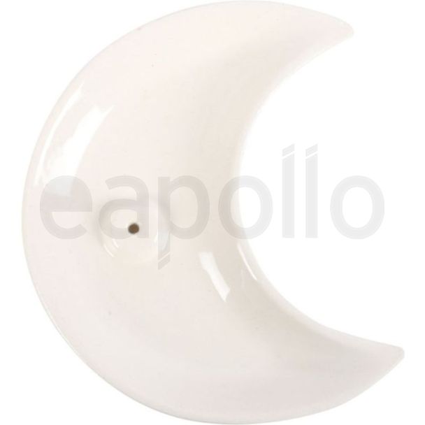 White Crescent Moon Ceramic Incense Holder