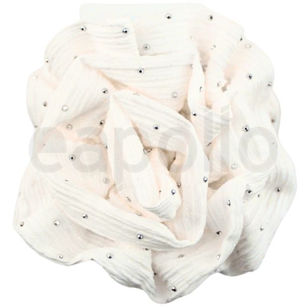 White Fabric Flower Hair Clamp - 8cm