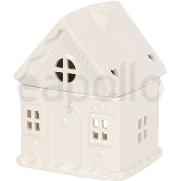White Gingerbread House Ceramic Oil Burner