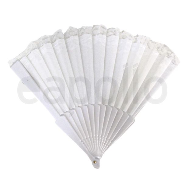 White Peacock Style Folding Hand Fans 