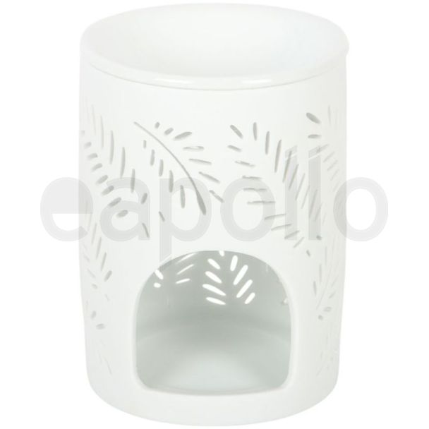 White Leafy Fern Cut-Out Ceramic Oil Burner & Wax Warmer - 11.5cmWhite Leafy Fern Cut-Out Ceramic Oil Burner & Wax Warmer - 11.5cm