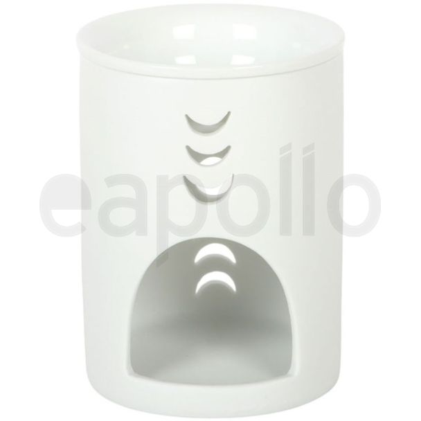 White Moon Phase Cut-Out Ceramic Oil Burner & Wax Warmer - 11.5cm