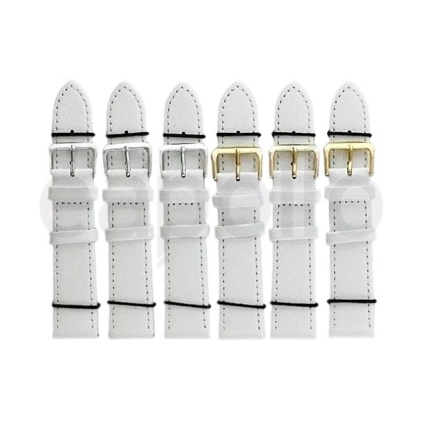 White Leather Watch Straps - 20mm