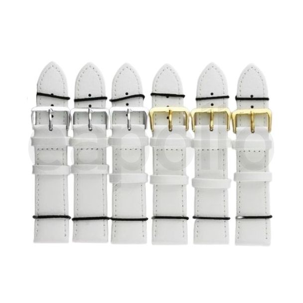 White Leather Watch Straps - 20mm