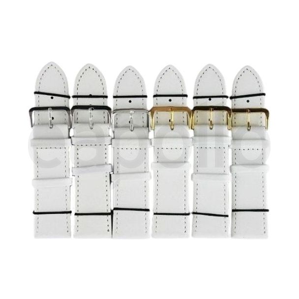 White Leather Watch Straps - 24mm