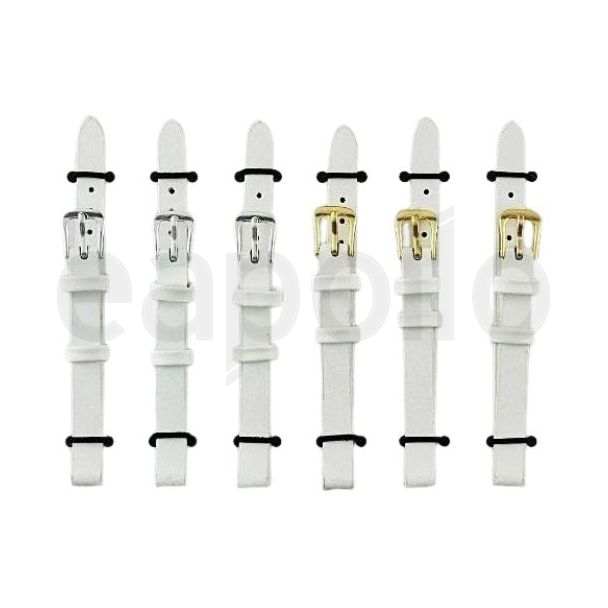 White Leather Watch Straps - 8mm