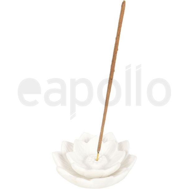 White Lotus Flower Ceramic Incense Stick Holder
