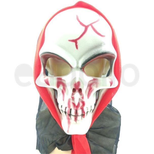 White Skull Mask  With Hood Header