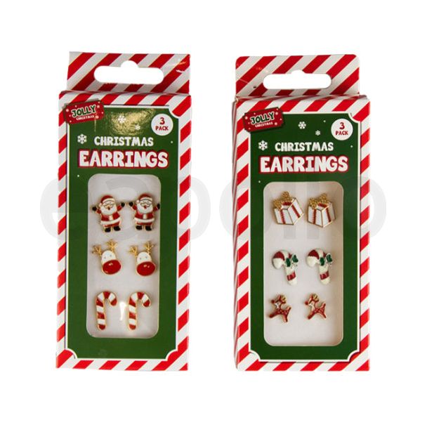 Wholesale Festive Christmas Earrings - Assorted Designs 