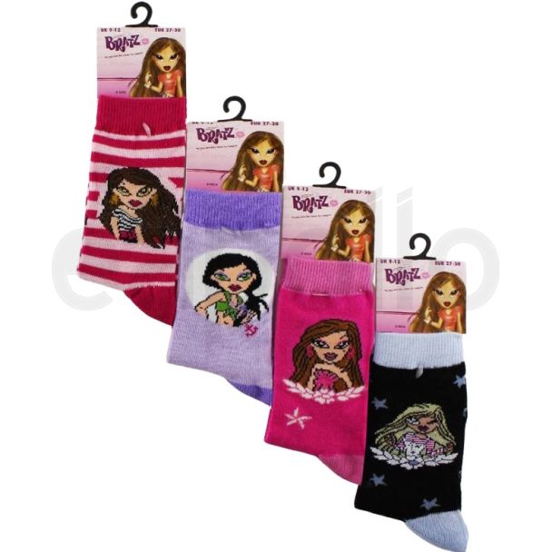Wholesale Girl's Bratz Characters Socks (1 Pair Pack) - Asst. (UK 9-12)