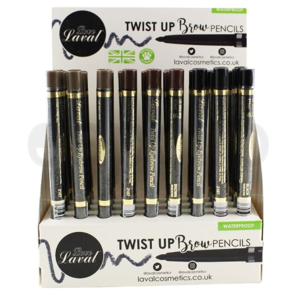 Wholesale Laval Waterproof Twist Up Eyebrow Pencil-Assorted Colours
