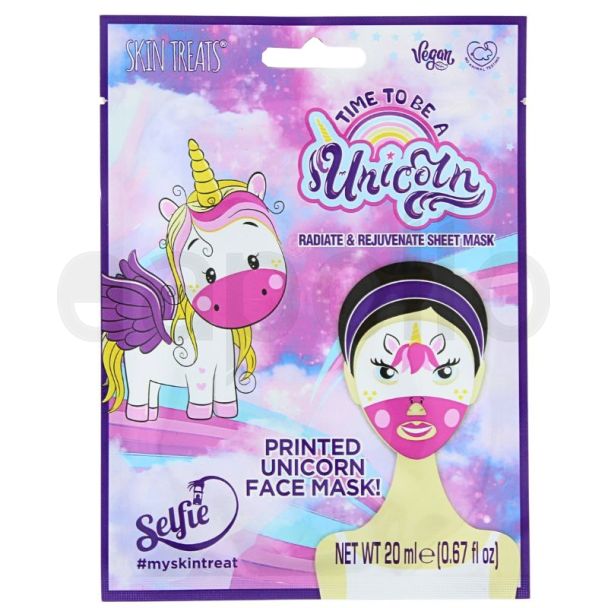 Wholesale Skin Treats Radiate & Rejuvenate Printed Sheet Mask - Unicorn 