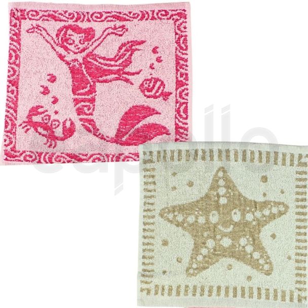 Wholesale 100% Cotton Jacquard Children Face Cloths - Assorted 