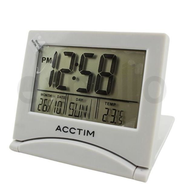 Wholesale Acctim Digital Mini Flip II LCD Alarm Clock - Silver 