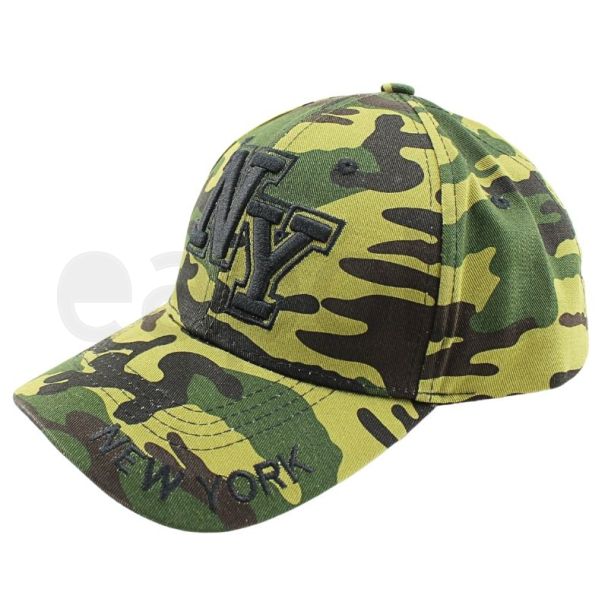 Wholesale Adults 6 Panel New York Baseball Cap - Camo