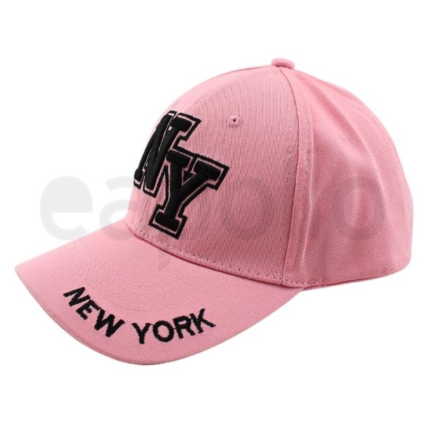Wholesale Adults 6 Panel New York Baseball Cap - Pink