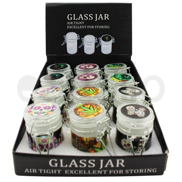 Wholesale Air Tight Glass Jars (65 x 45mm) - Assorted Designs