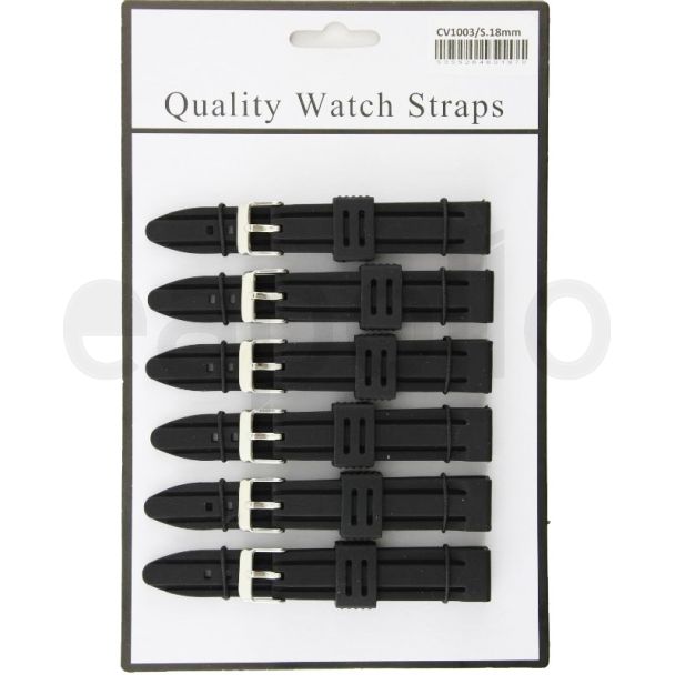 Allure Divers Silicone Watch Straps - Black - 18mm