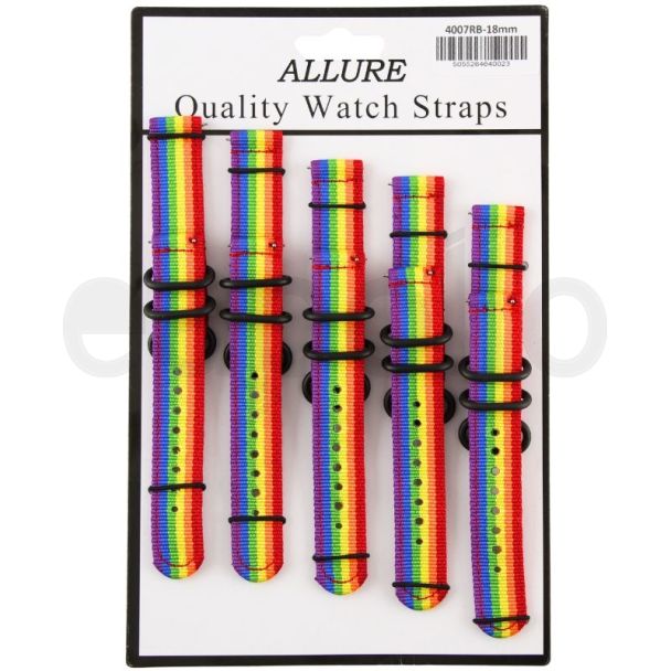 Wholesale Allure Rainbow Design Velcro Watch Straps - 18mm