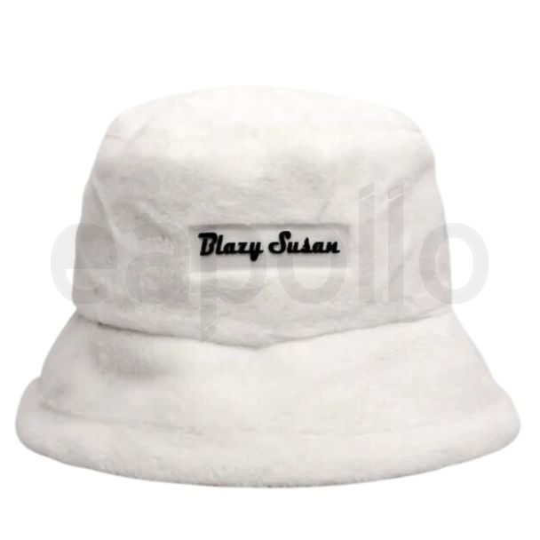 Wholesale Blazy Susan Fuzzy Bucket Hat - White 