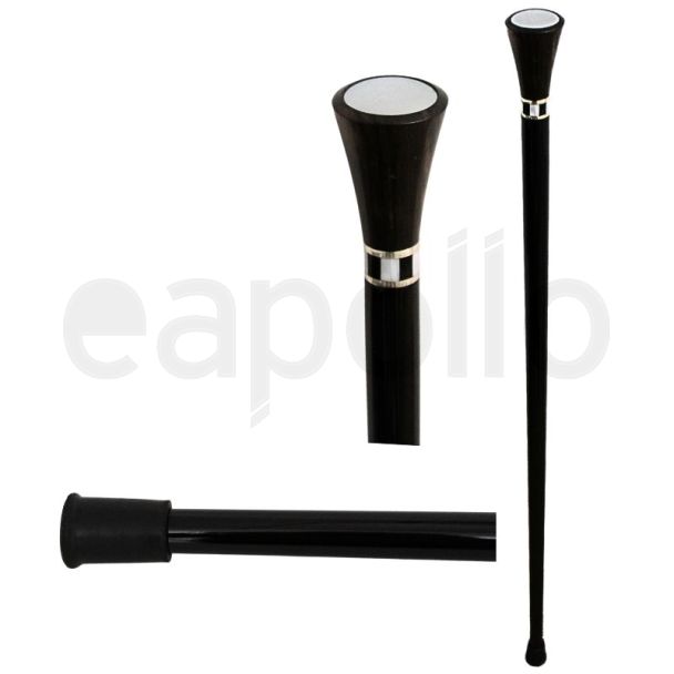 Wholesale Capstick with Metal Top Walking Stick - Black