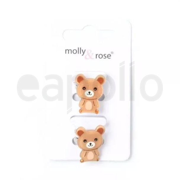 2pcs Teddy Bear Hair Elastics - Assorted - 3cm