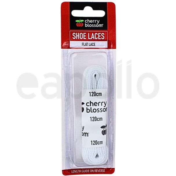 Wholesale Cherry Blossom Flat Shoelace (120cm) - White