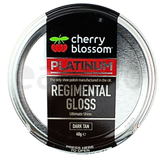 Wholesale Cherry Blossom Platinum Shoe Polish 40g - Gloss Dark Tan