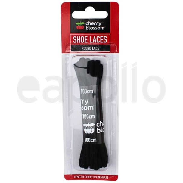Wholesale Cherry Blossom Round Shoelace (100cm) - Black