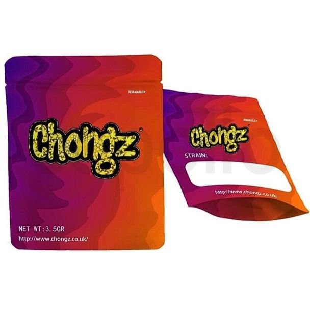 Wholesale Chongz Grip Seal Mylar Bag - Yellow Logo (125mm x 100mm)