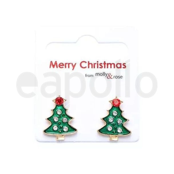 Wholesale Diamante Christmas Tree Earrings