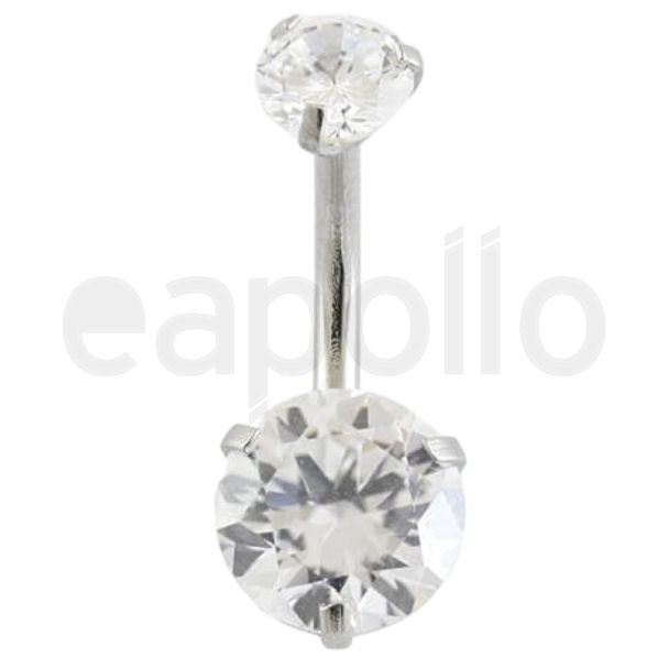 Wholesale Double Gemset Belly Bar 