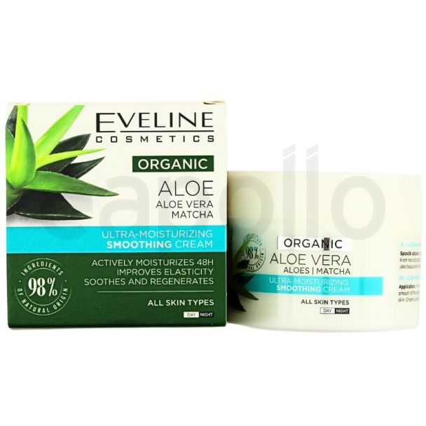 Wholesale Eveline Organic Aloe Vera Moisturising Smoothing Cream 50ml