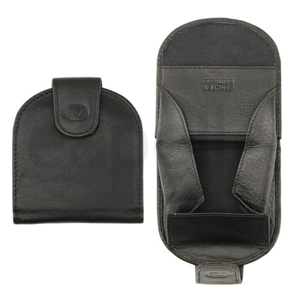 Wholesale Florentine Leather Tray Purse With Stud Closure Button - Black