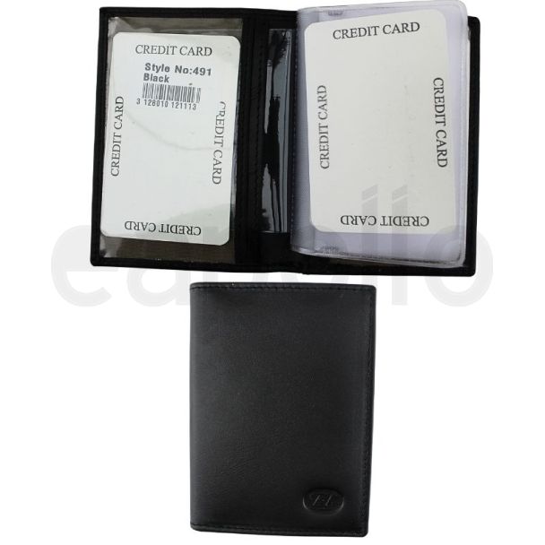 Wholesale Florentino Bifold Genuine Leather Credit Card Holder - Black