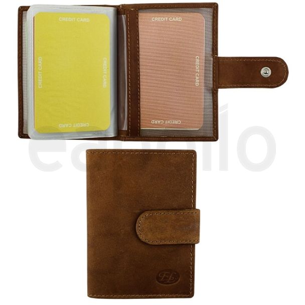 Wholesale Florentino Genuine Leather Credit Card & ID Holder - Tan