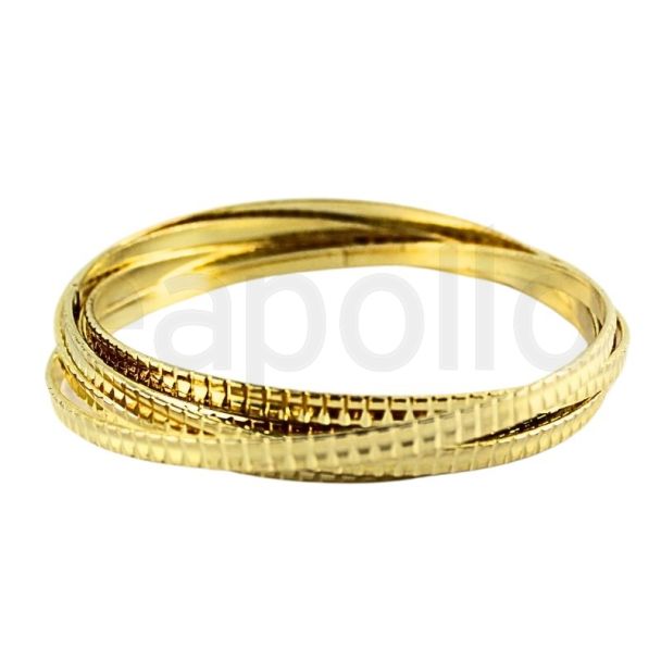Wholesale Set Of 5 Gold Colour Bangles 4mm - Assorted Designs