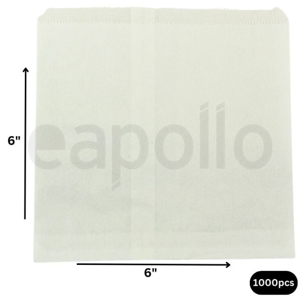 Wholesale Grease Proof Paper Bags 6" x 6" (1000pcs)