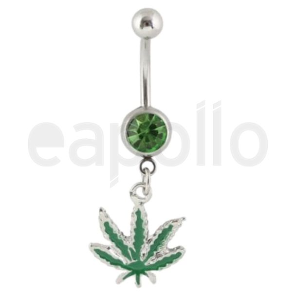 Wholesale Green Leaf Design Belly Bar