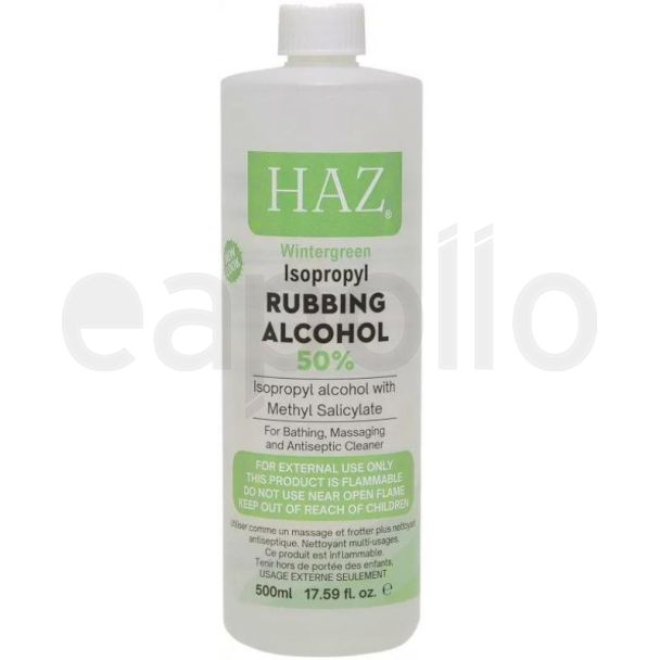 Wholesale Haz Wintergreen Isoprophyl Rubbing Alcohol 50% - 500ml
