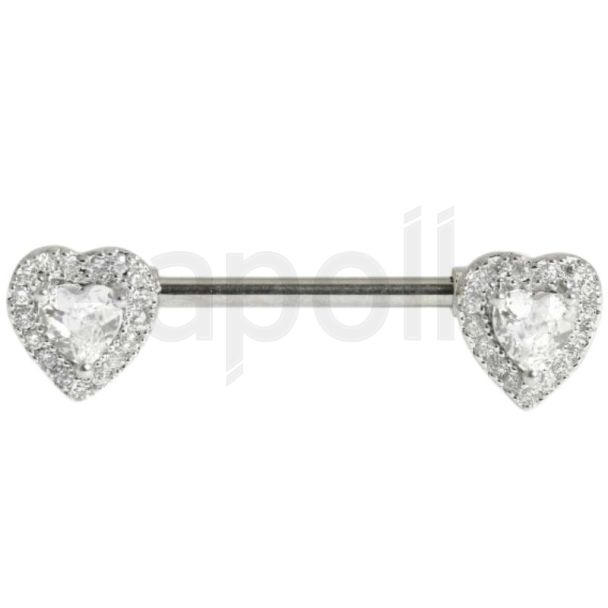 Wholesale Heart Shape Nipple Bar - 14mm 