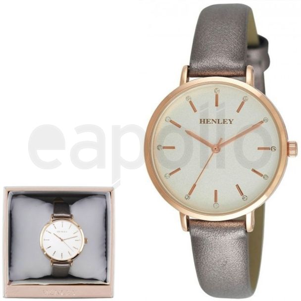 Wholesale Henley Ladies Metallic Strap Watch - Grey
