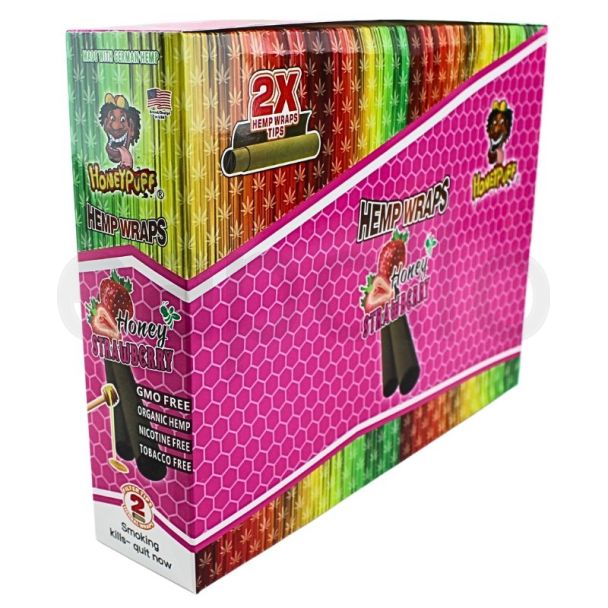 Wholesale HoneyPuff Flavoured Hemp Wraps - Strawberry   