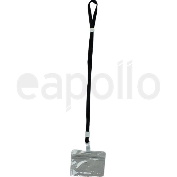 Wholesale ID Wallet With Lanyard - Black