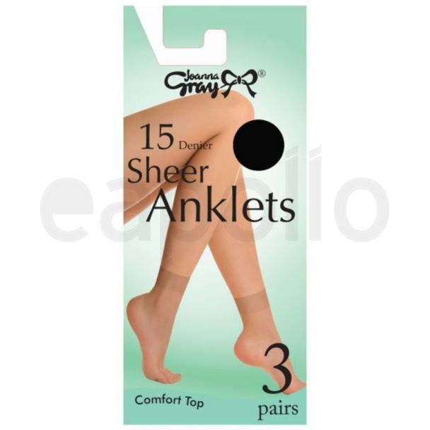Wholesale Joanna Gray's 15 Denier Anklets - Black (One Size) (3pp)