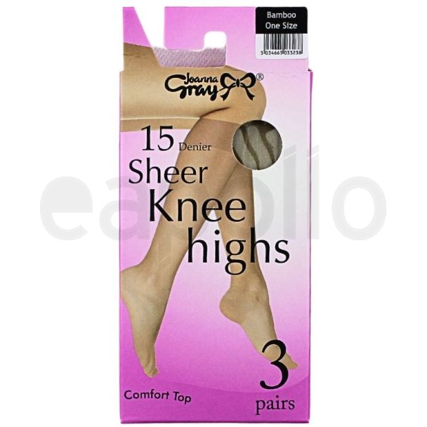 Wholesale Joanna Gray's 15 Denier Knee Highs - Chiffon (One Size) 