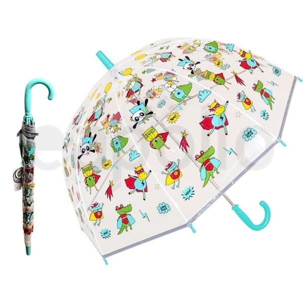 Wholesale Kids Superhero Print Dome Umbrella
